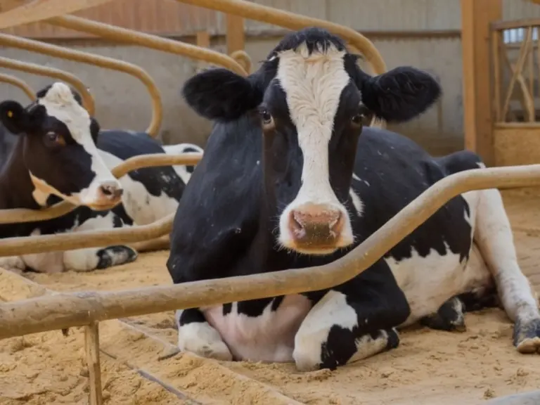 Cow on sawdust bedding