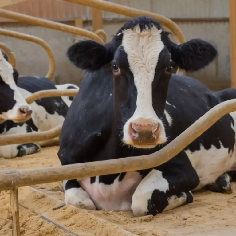 Cow on sawdust bedding