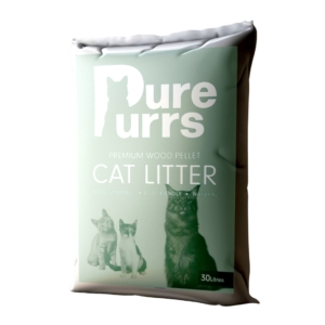 30 litre bag with Pure Purrs branding