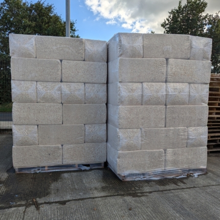 Wood shavings pallet of bales